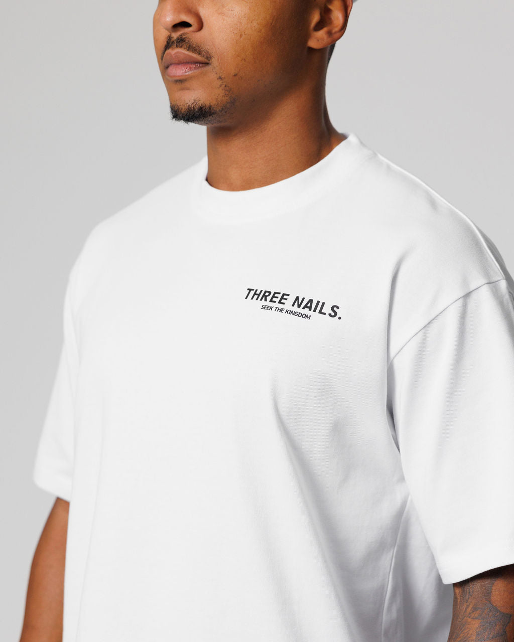 Heavyweight Cotton Oversized Tee [Seek The Kingdom] - White