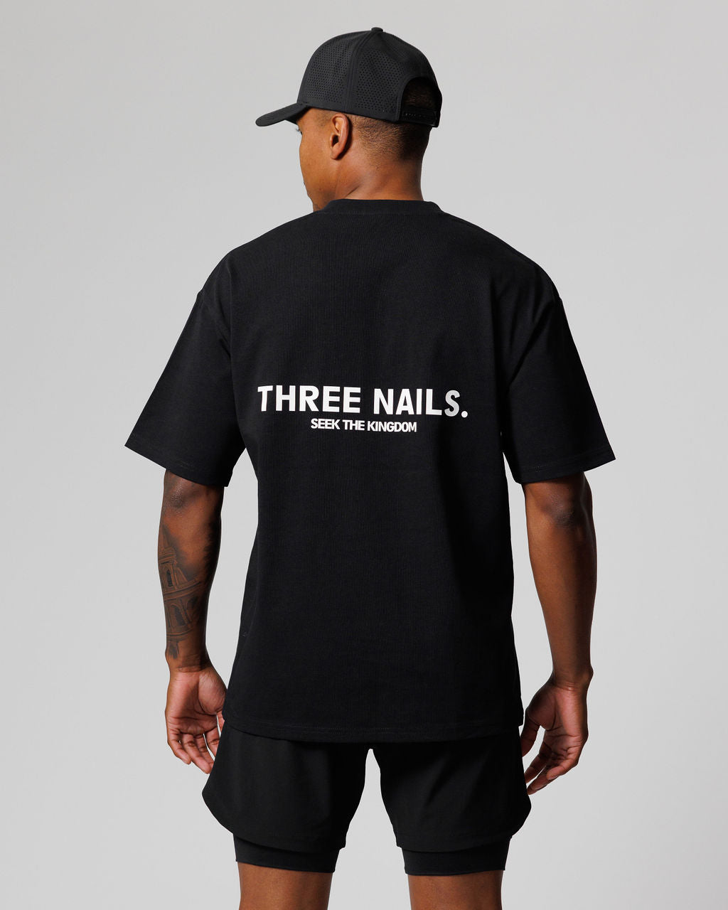 Heavyweight Cotton Oversized Tee [Seek The Kingdom] - Black