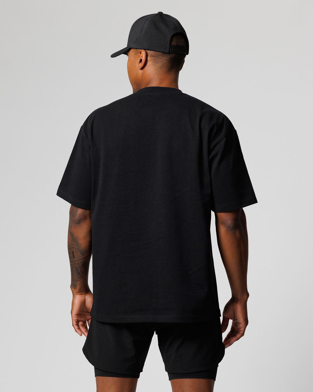 Heavyweight Cotton Oversized Tee [Cross] - Black