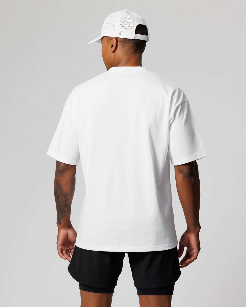 Heavyweight Cotton Oversized Tee [Cross] - White