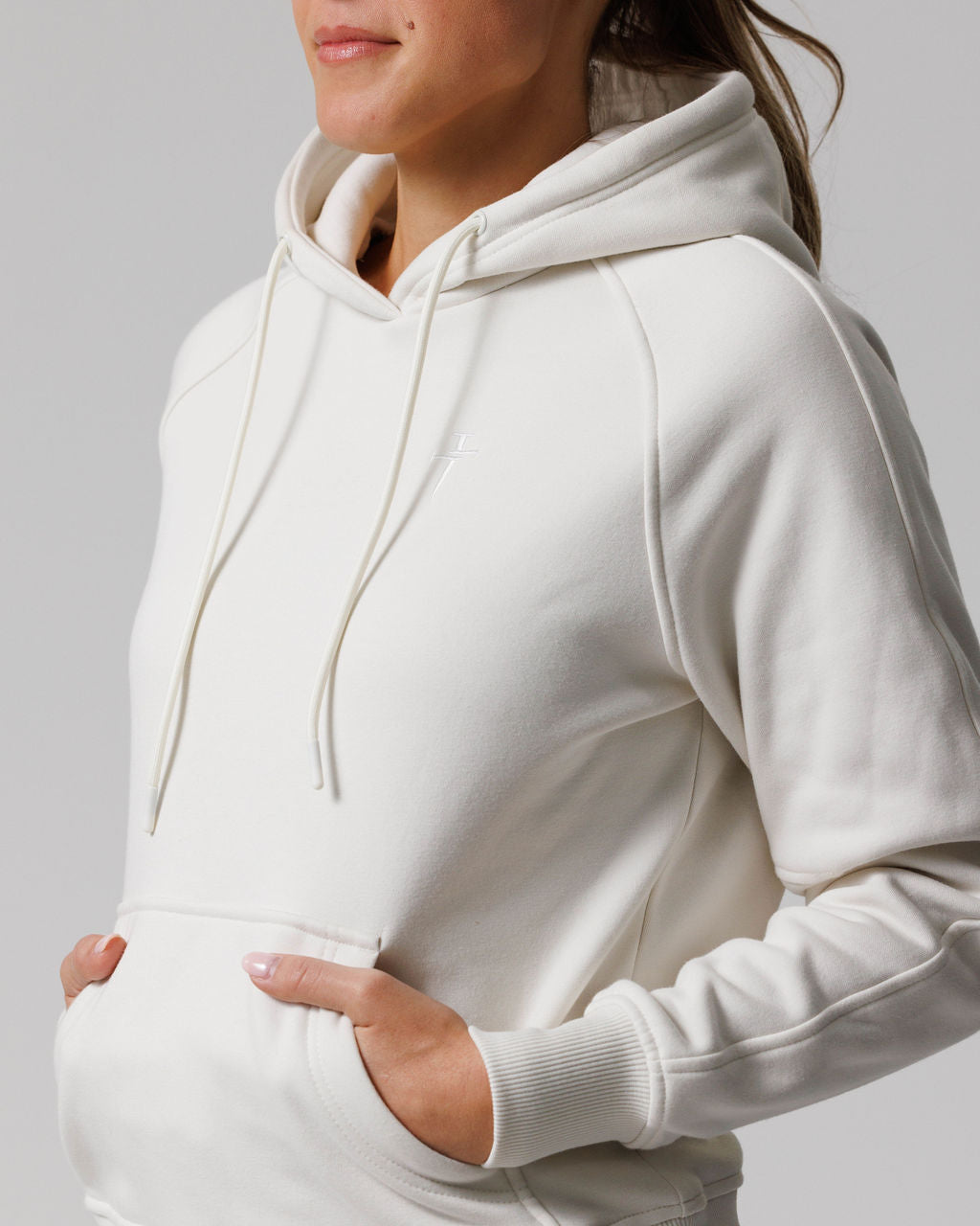 Women's Tech Fleece Hoodie "Cross" - Cream