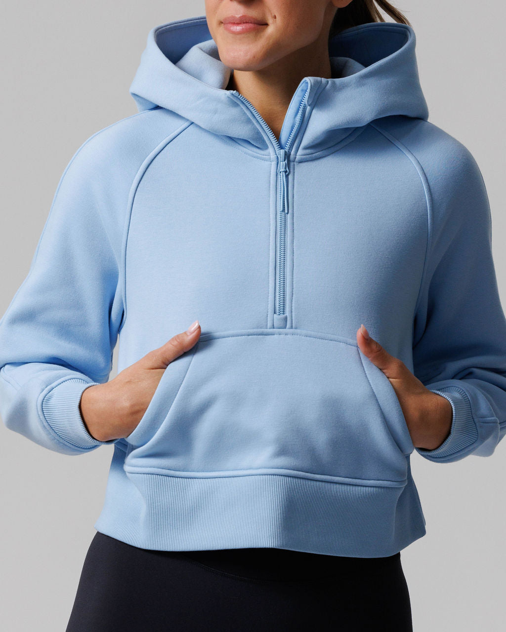 Nova Half Zip Hoodie - Sky Blue