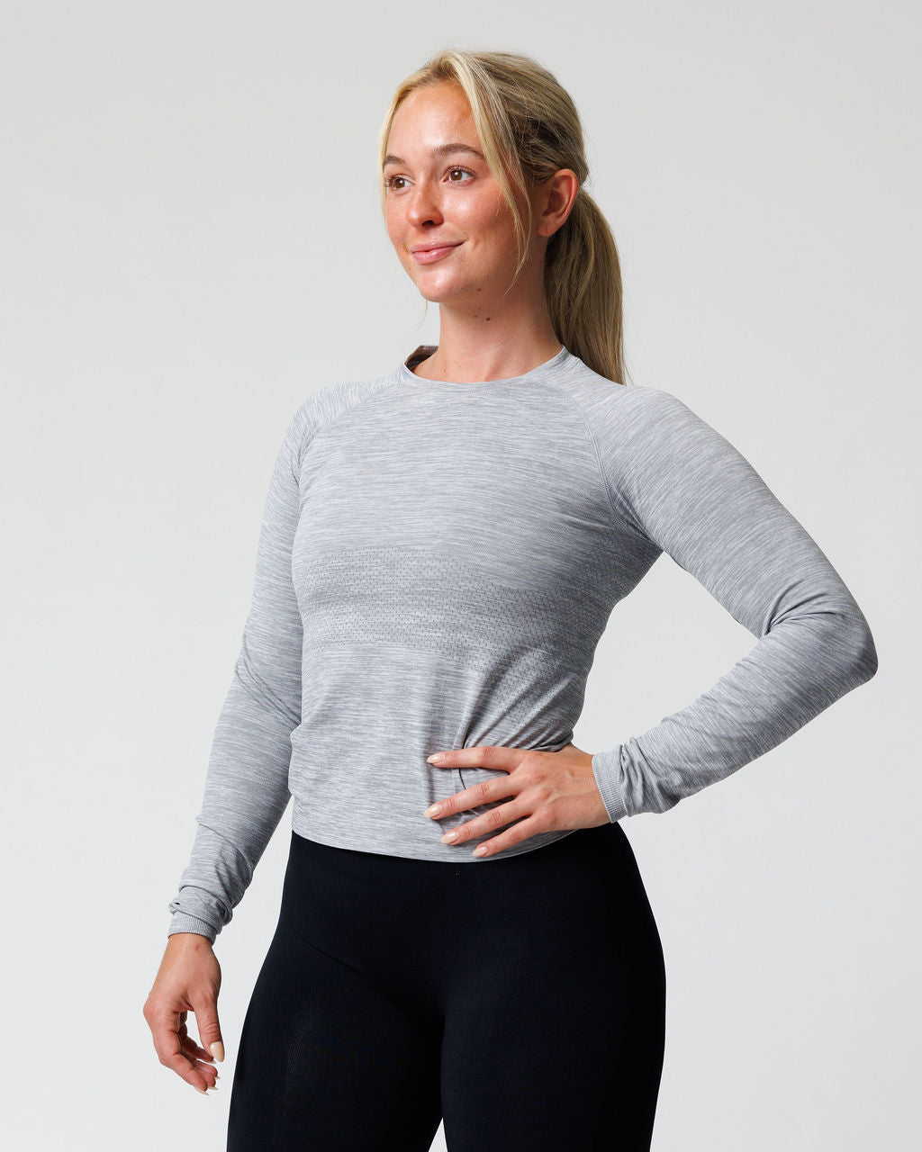 Women's Seamless Long Sleeve - Grey Marl