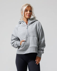 Nova Half Zip Hoodie - Heather Grey