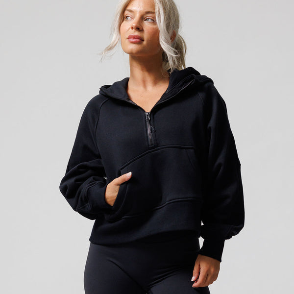 Nova Half Zip Hoodie - Black