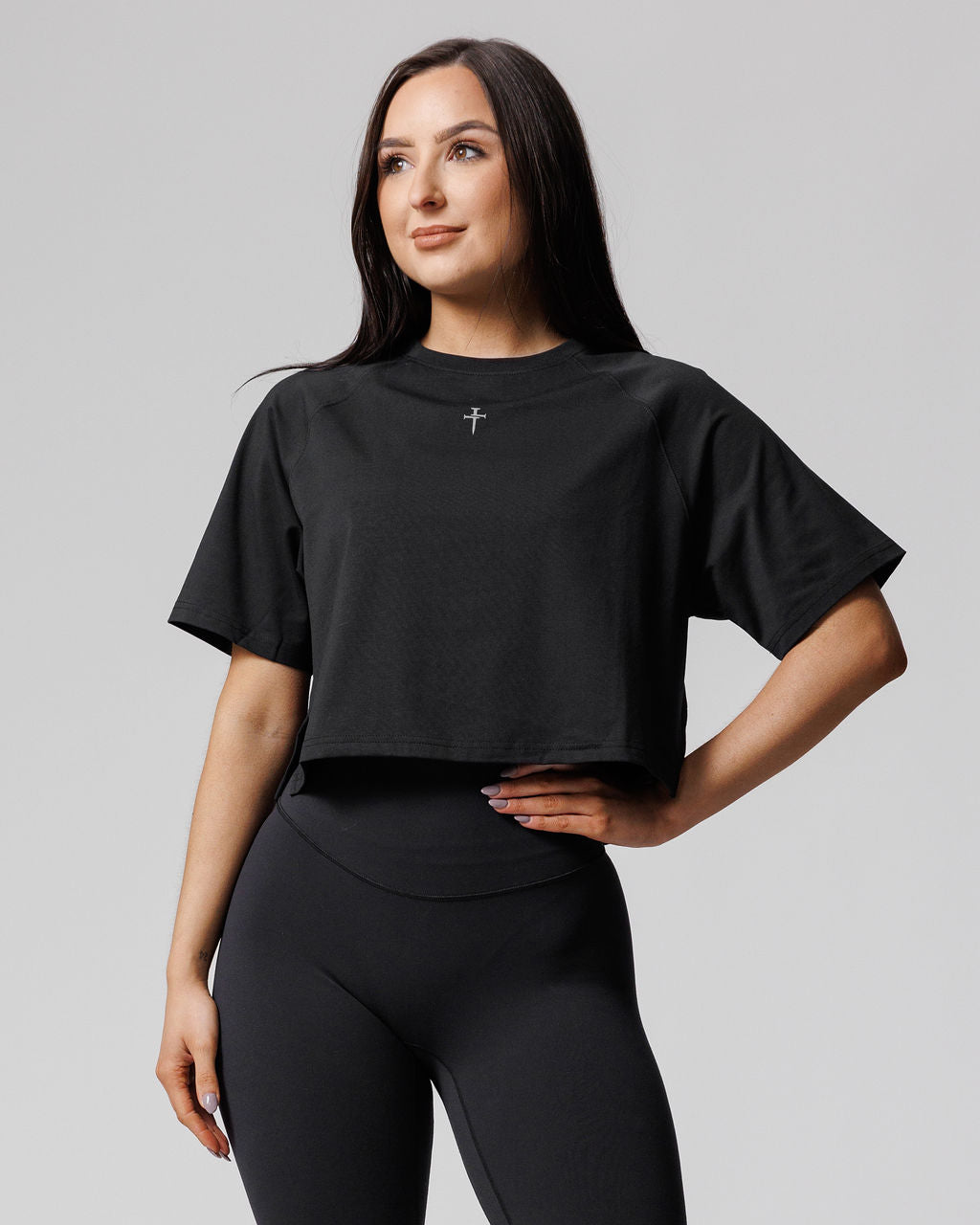 Ultra Soft Waist-Length Tee - Black