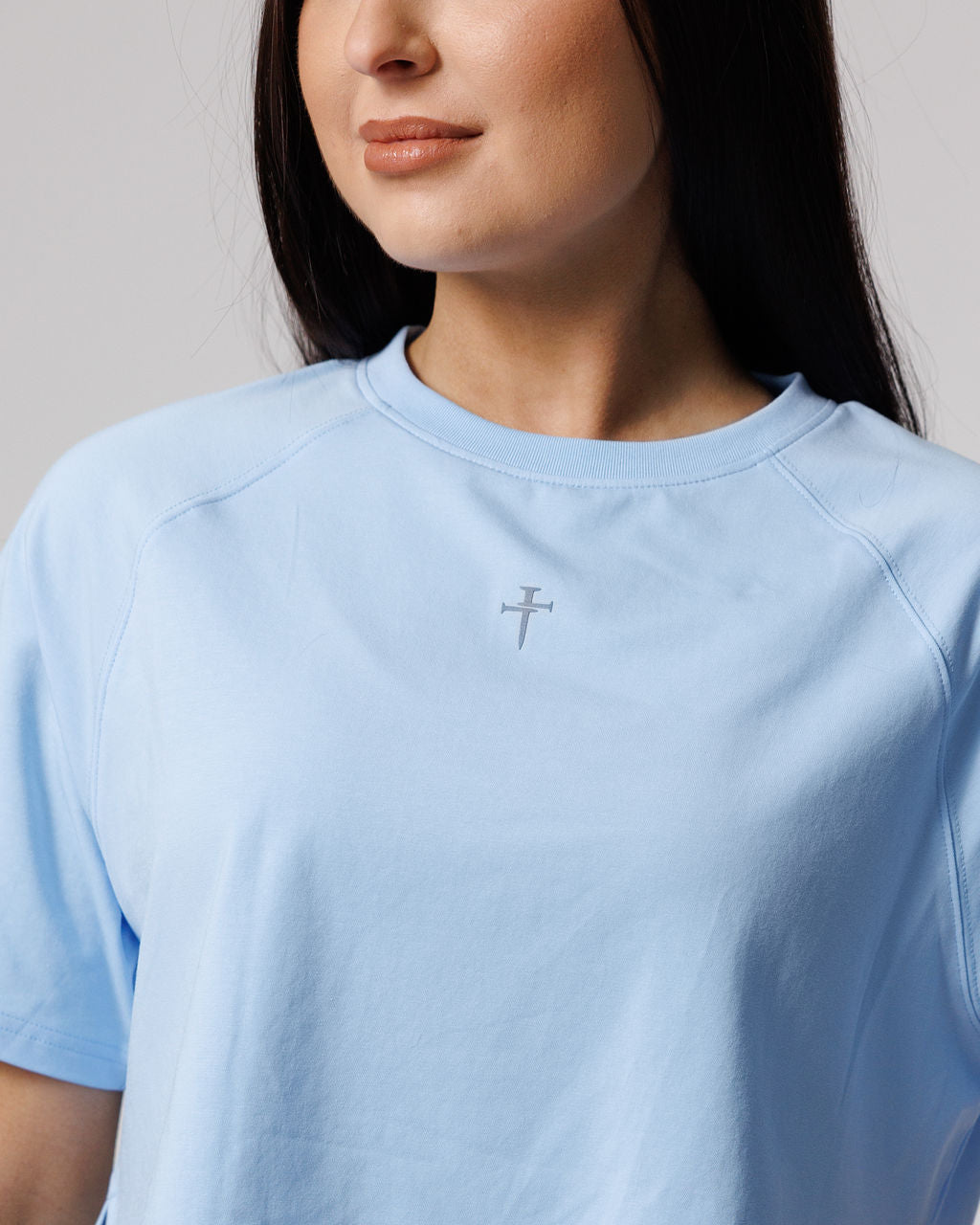 Ultra Soft Waist-Length Tee - Sky Blue