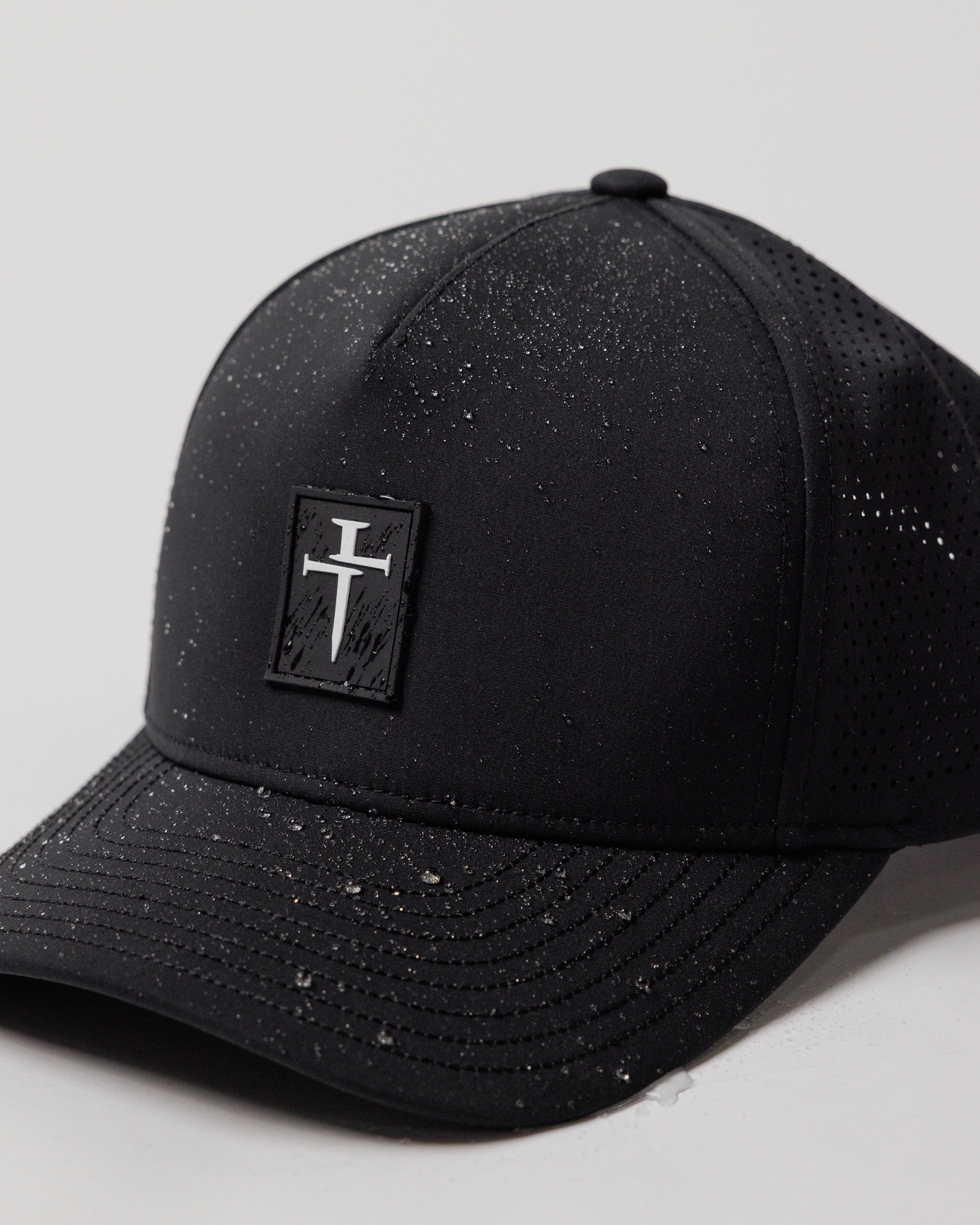 帽子 Three archade cross cap Perforated Hat - Black