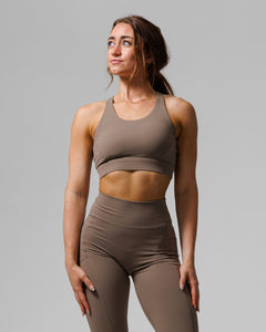 Crossback Sports Bra - Deep Taupe