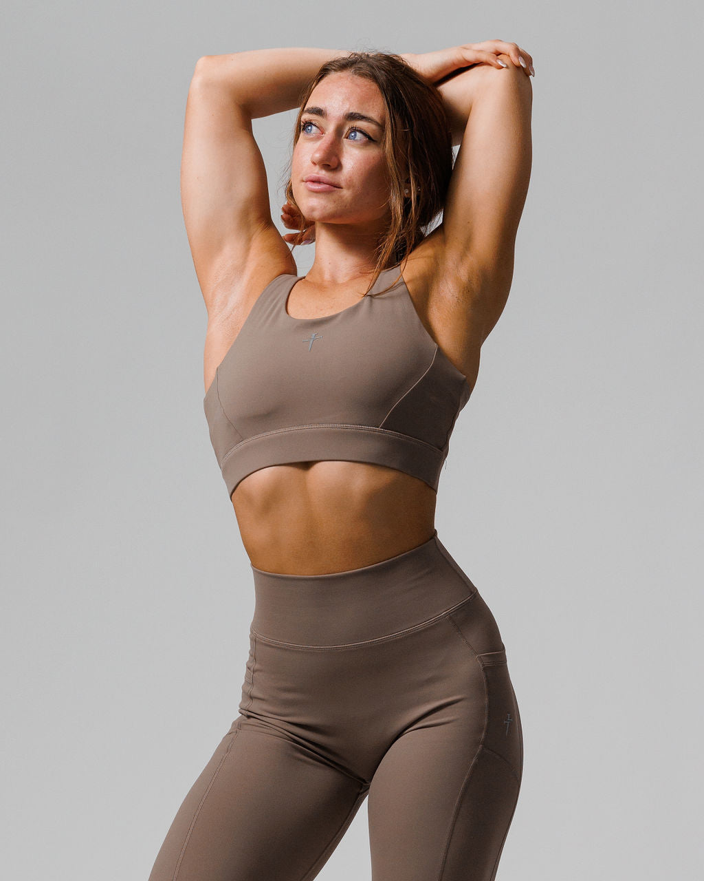 Crossback Sports Bra - Deep Taupe