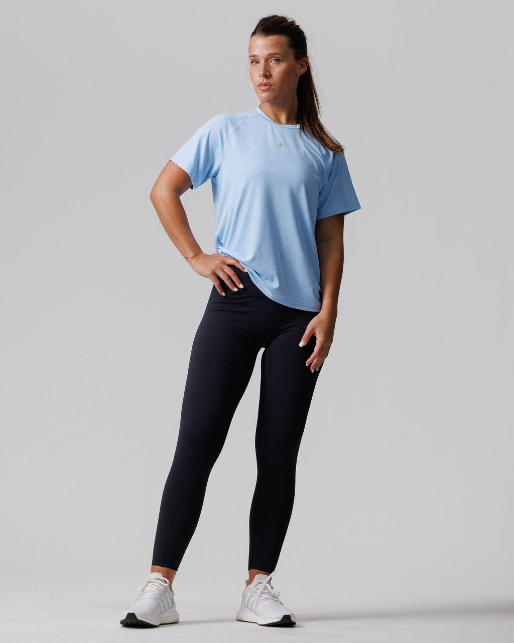 Women's Aion-Lite™ Tee "Cross" - Sky Blue Marl