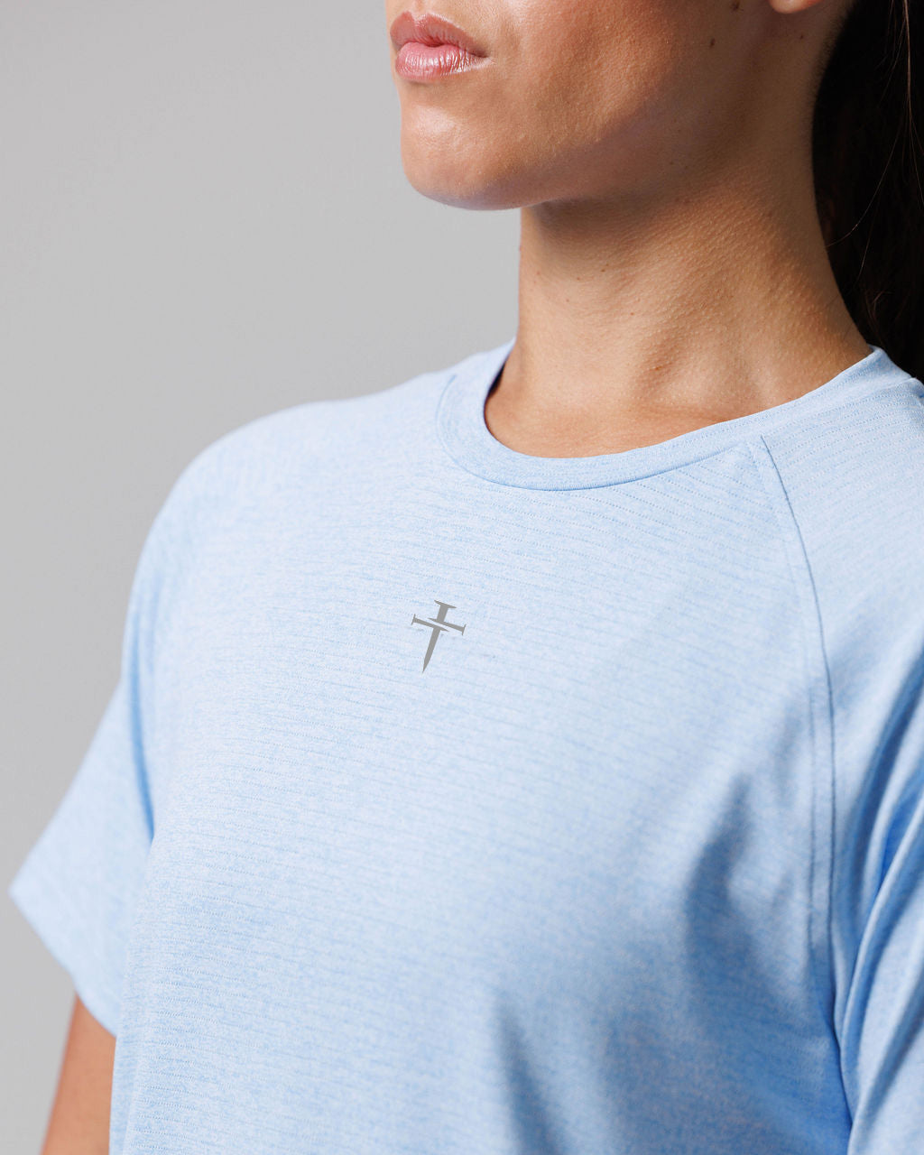 Women's Aion-Lite™ Tee "Cross" - Sky Blue Marl