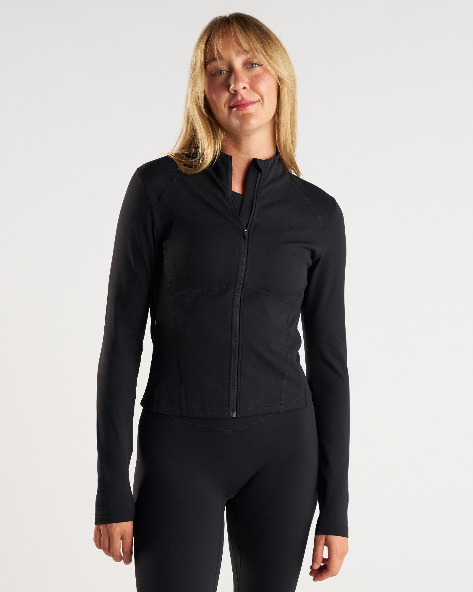 Nova Full-Zip Fitted Jacket - Black