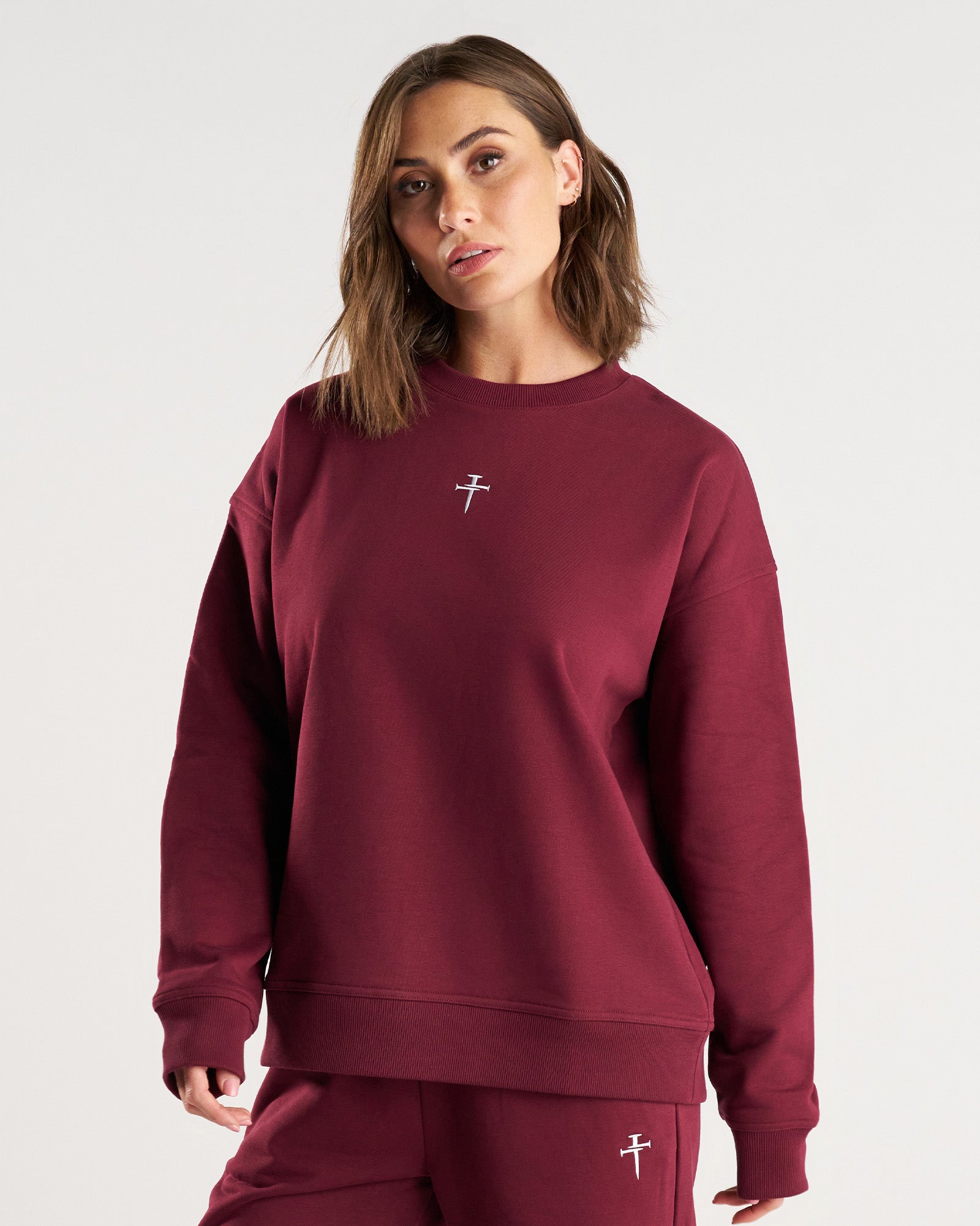 Women’s French Terry Crewneck - Merlot