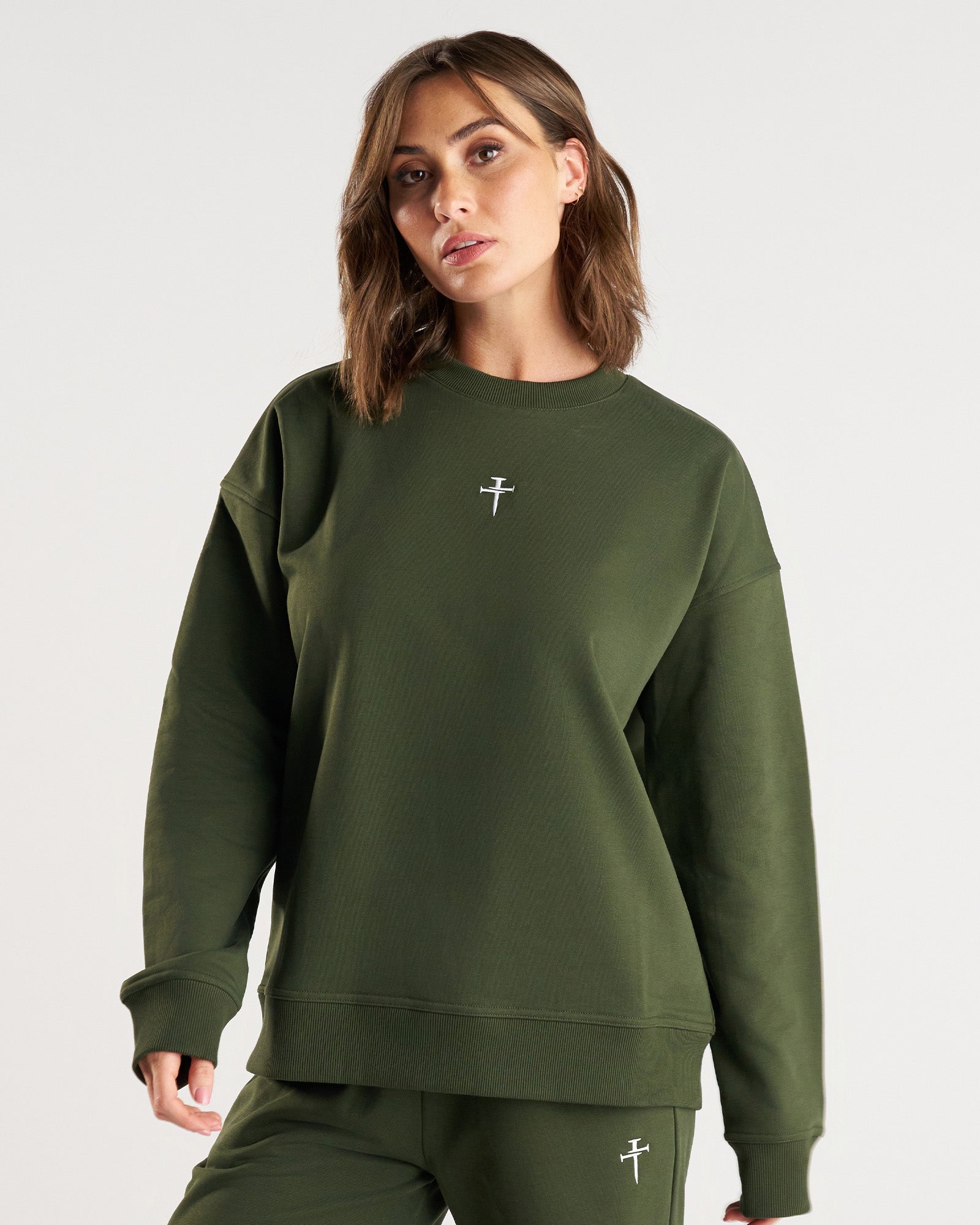 Women’s French Terry Crewneck - Dark Pine
