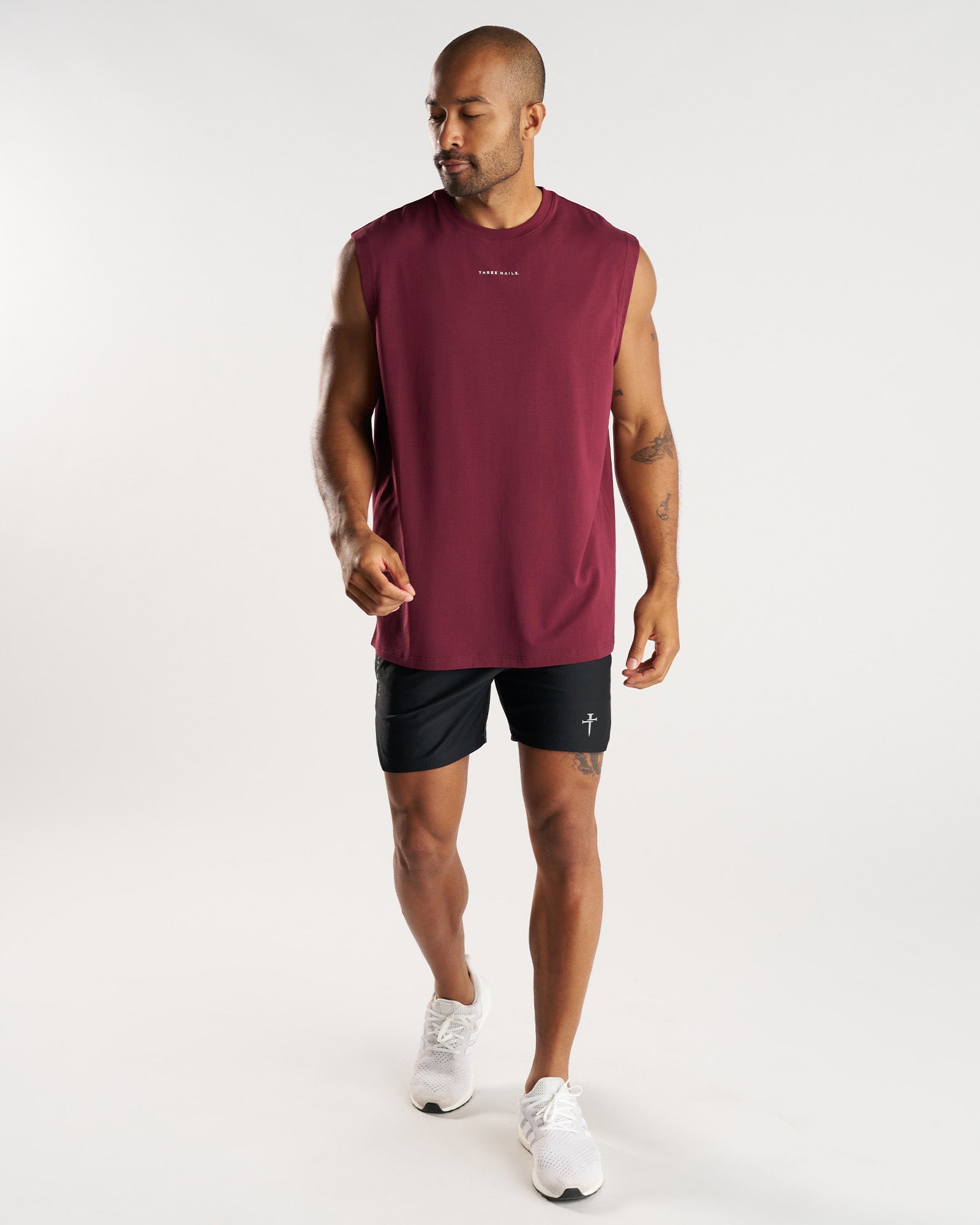 Core Oversized Muscle Tank - Merlot