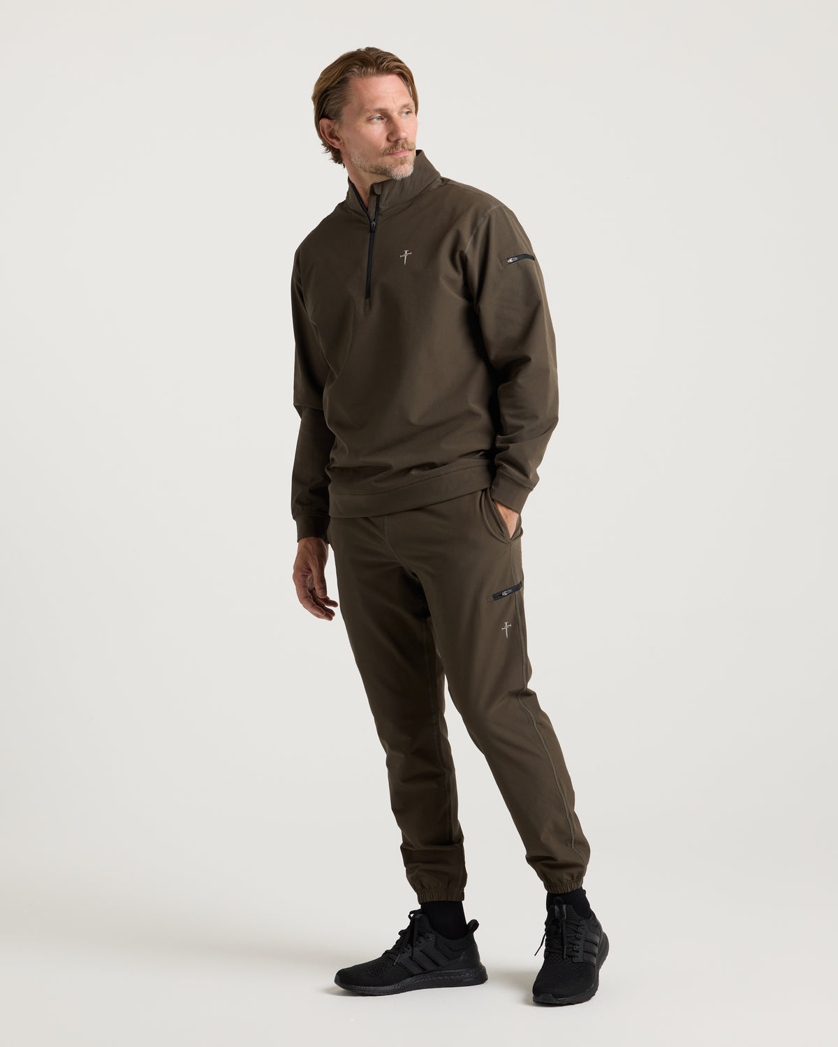 Vanta+ Quarter Zip - Burnt Olive "Cross"