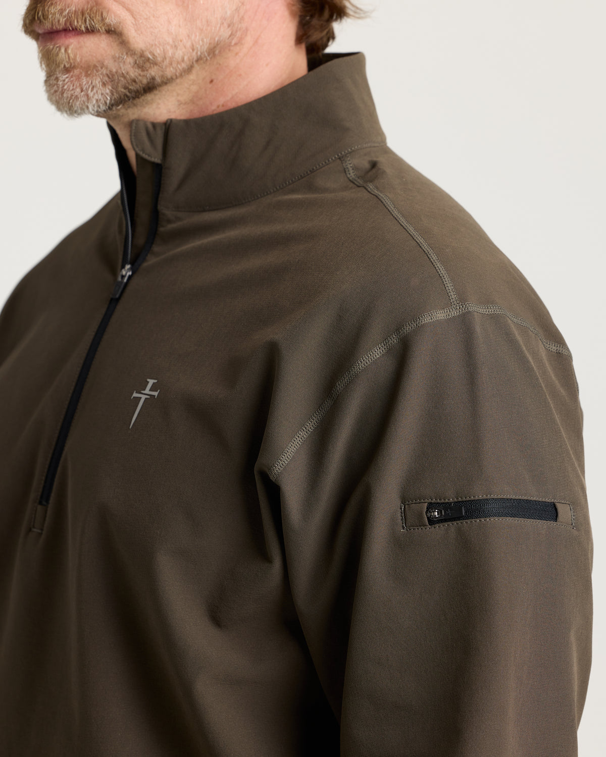 Vanta+ Quarter Zip - Burnt Olive "Cross"