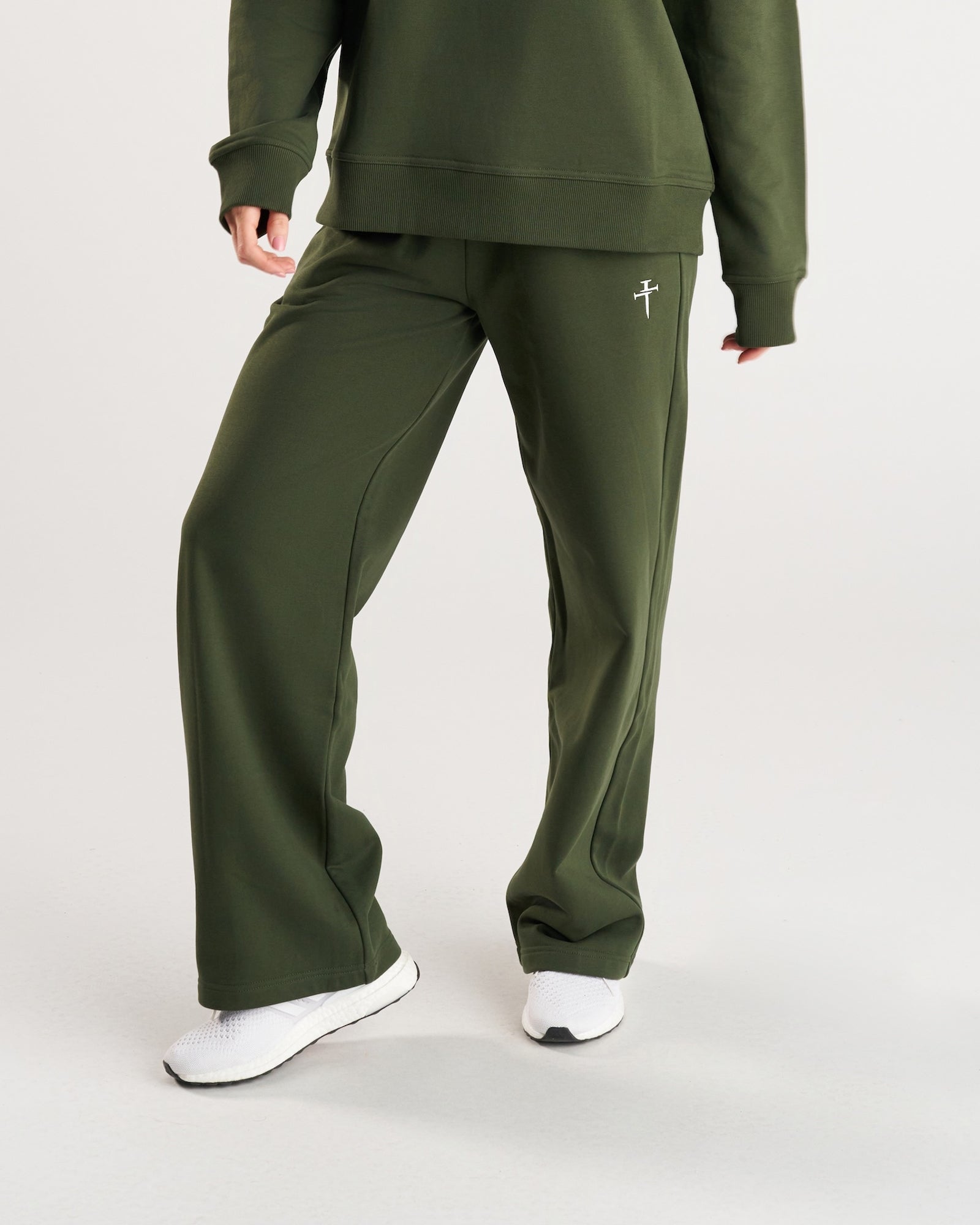 Women's French Terry Straight Leg Pant - Dark Pine