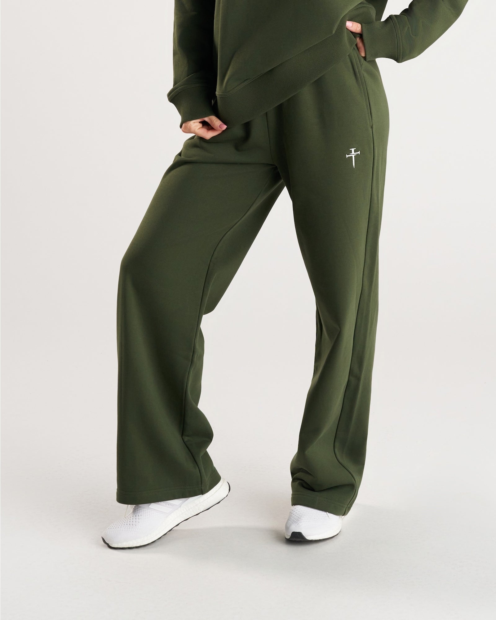 Women's French Terry Straight Leg Pant - Dark Pine