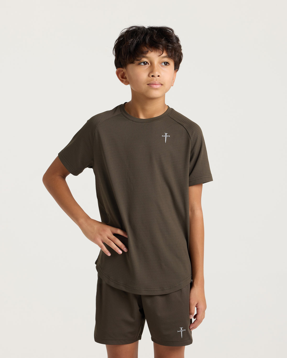 Youth Aion-Lite™ Tee "Cross" - Burnt Olive
