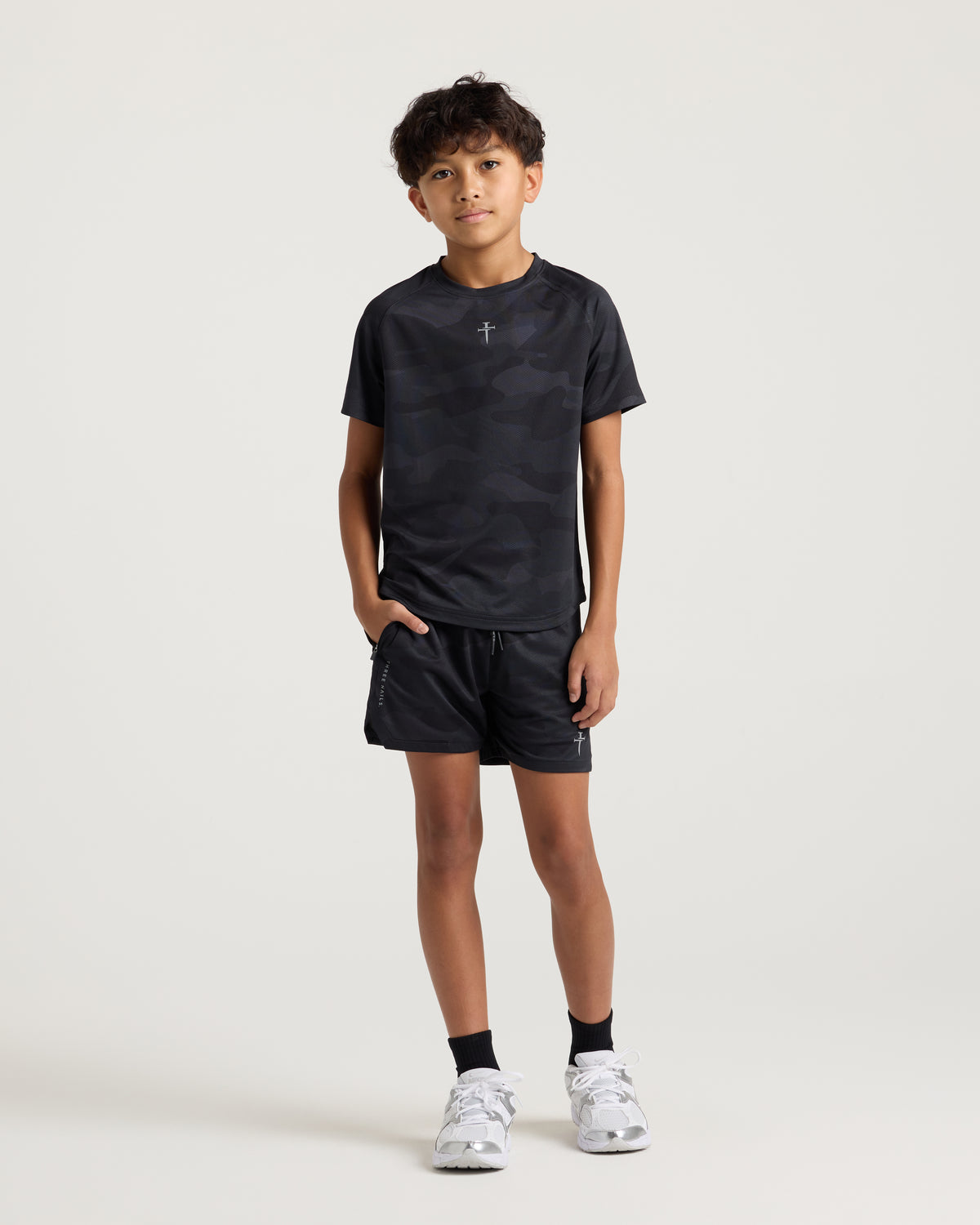 Youth Pro-Tech Tee "Cross" - Black Camo