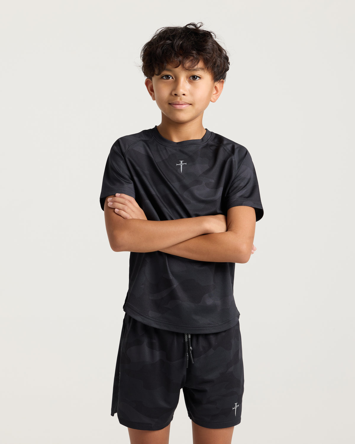 Youth Pro-Tech Tee "Cross" - Black Camo