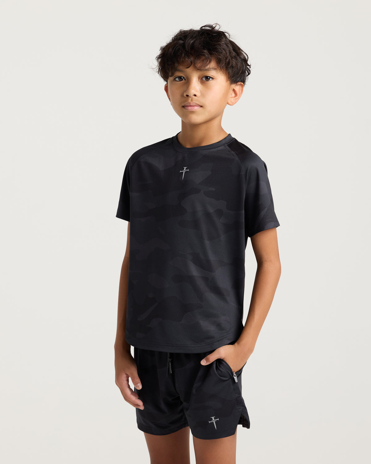Youth Pro-Tech Tee "Cross" - Black Camo