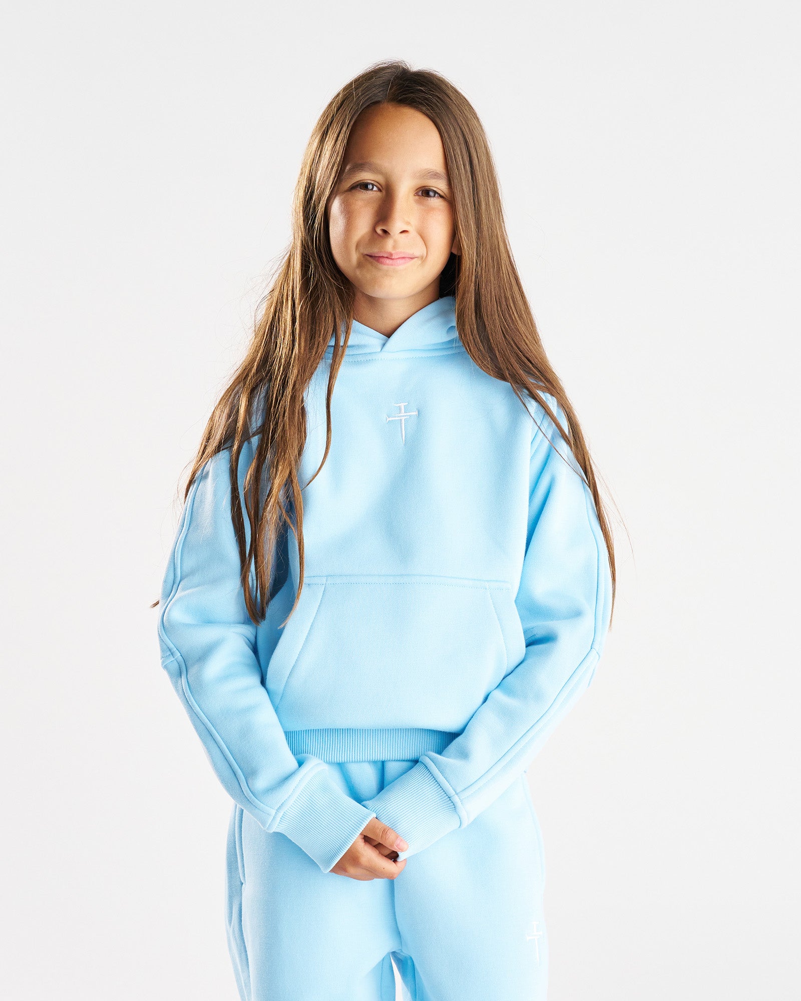 Youth Signature Fleece Hoodie - Sky Blue