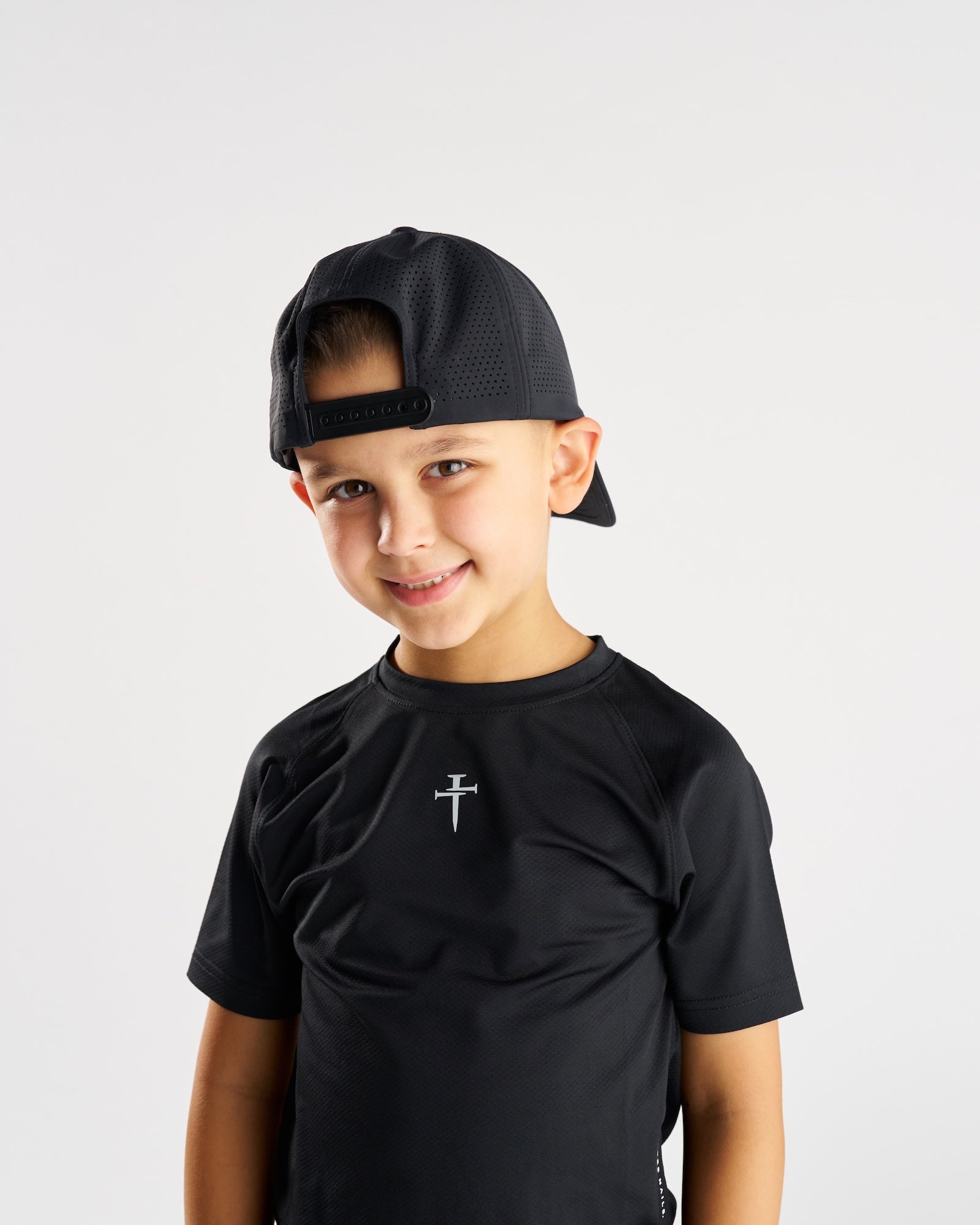 Youth Perforated Hat - Black