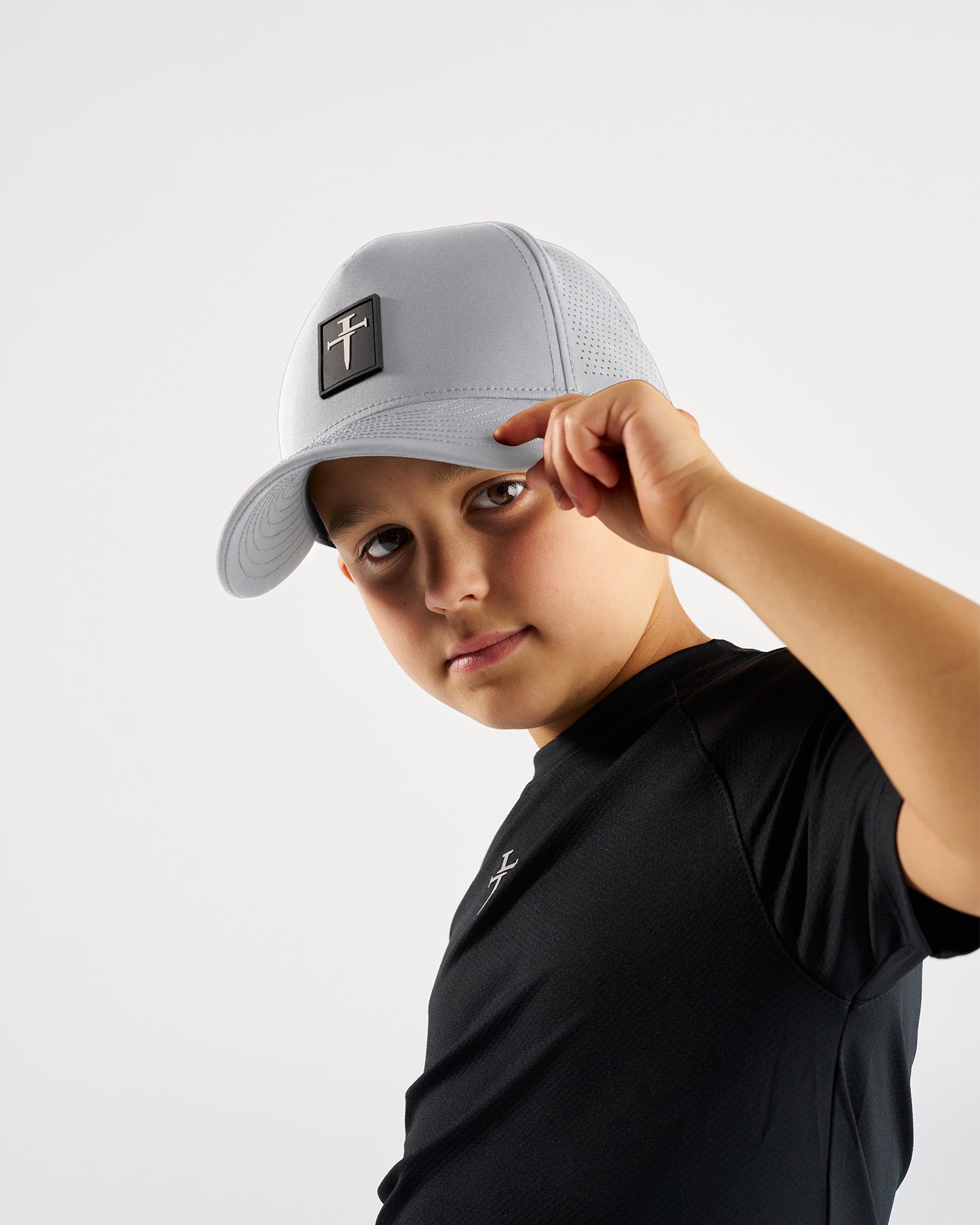 Youth Perforated Hat - Grey