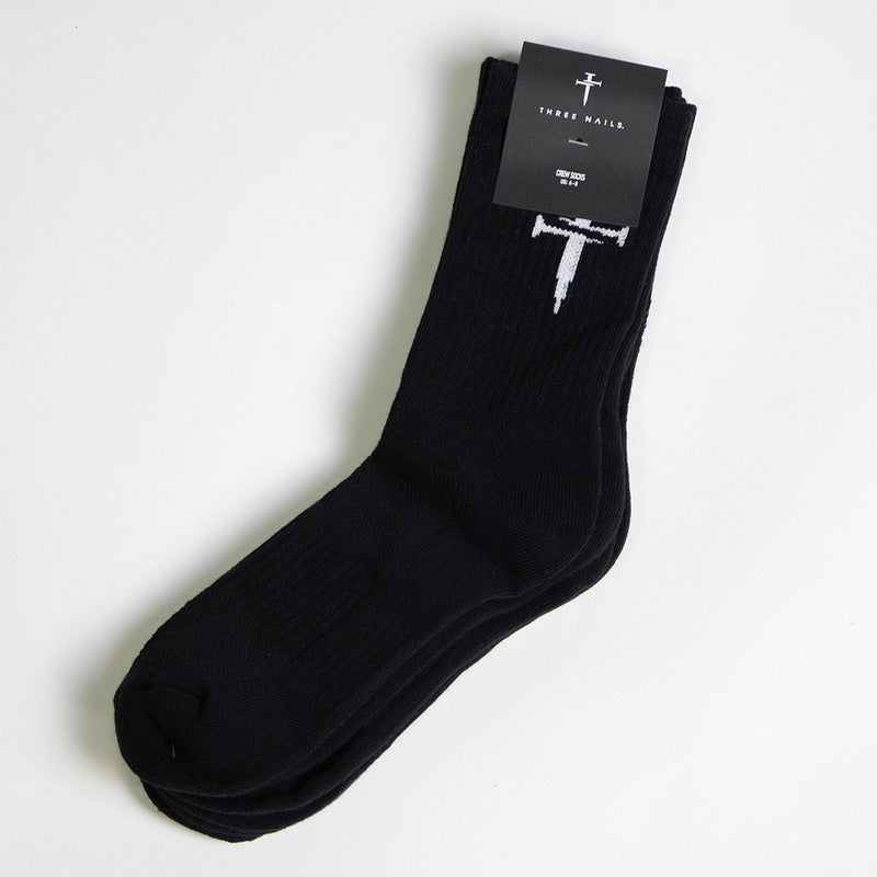 Performance Crew Socks (3 Pair) - Black